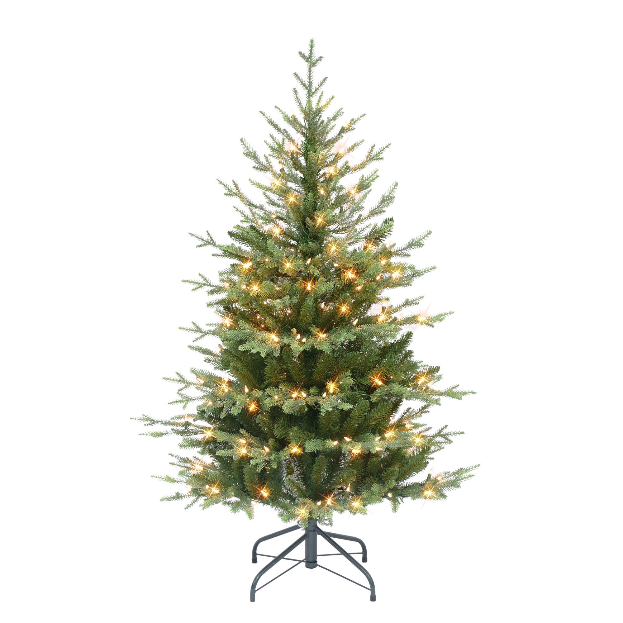 6 Pack: 4.5ft. Pre-Lit Balsam Fir Artificial Christmas Tree, Clear Incandescent Lights